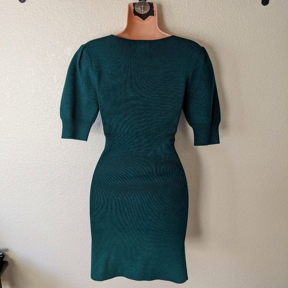 Emerald Green Mini Sweater Dress by Forever 21- Size M - Picture 4 of 5